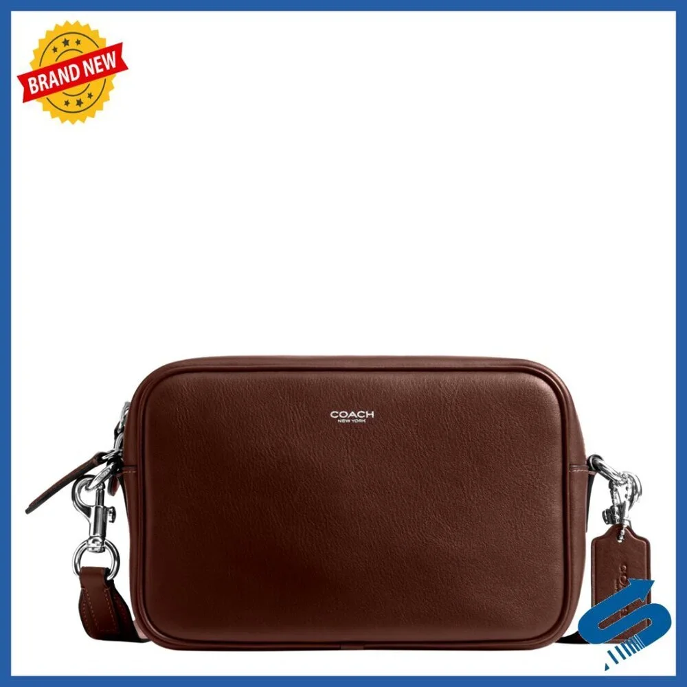 Leather Crossbody Camera Bag with Detachable Strap, Minimalist Design